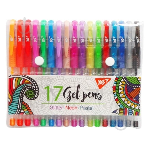 Набор ручек гелевых YES 17 шт (5056574429322) - фото 1