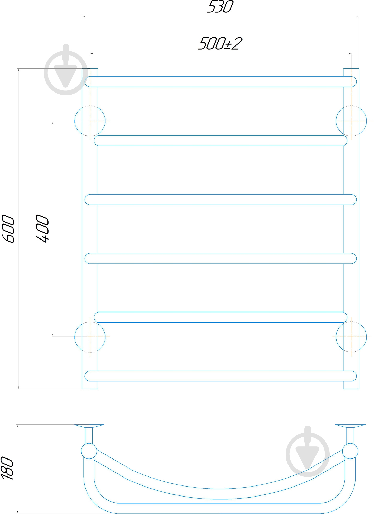 Полотенцесушитель Deffi Евромикс П6 500x600 Е Л - фото 4