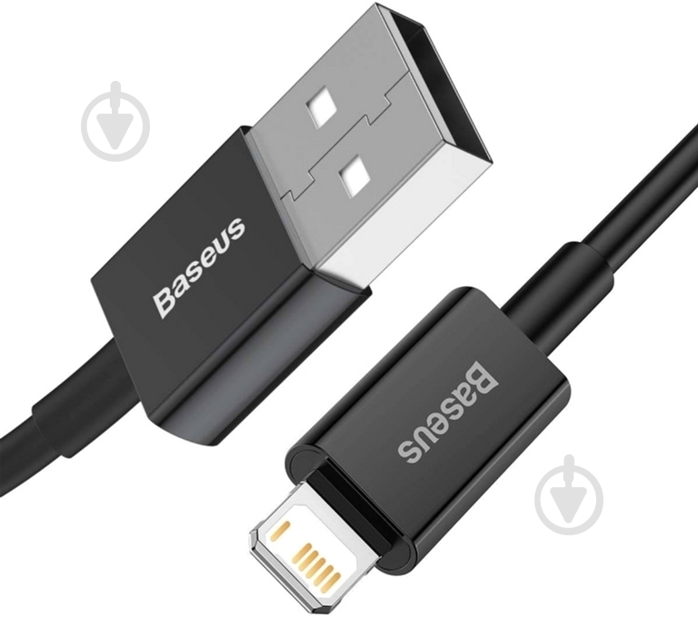 Кабель BASEUS USB to Lightning 2.4A (CALYS-A01) 1 м чорний (1011163) - фото 2