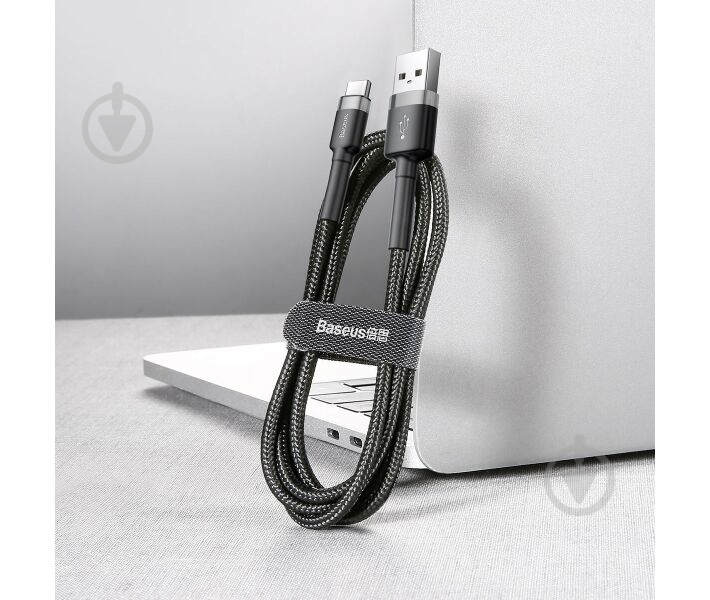 Кабель BASEUS Cafule USB to Type-C 3A (CATKLF-BG1) 1 м чорний (491798) - фото 7 Кабель BASEUS Cafule USB to Type-C 3A (CATKLF-BG1) 1 м чорний (491798) - фото 7