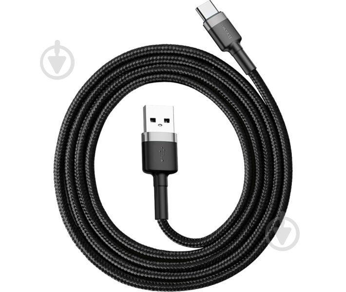 Кабель BASEUS Cafule USB to Type-C 3A (CATKLF-BG1) 1 м чорний (491798) - фото 3 Кабель BASEUS Cafule USB to Type-C 3A (CATKLF-BG1) 1 м чорний (491798) - фото 3