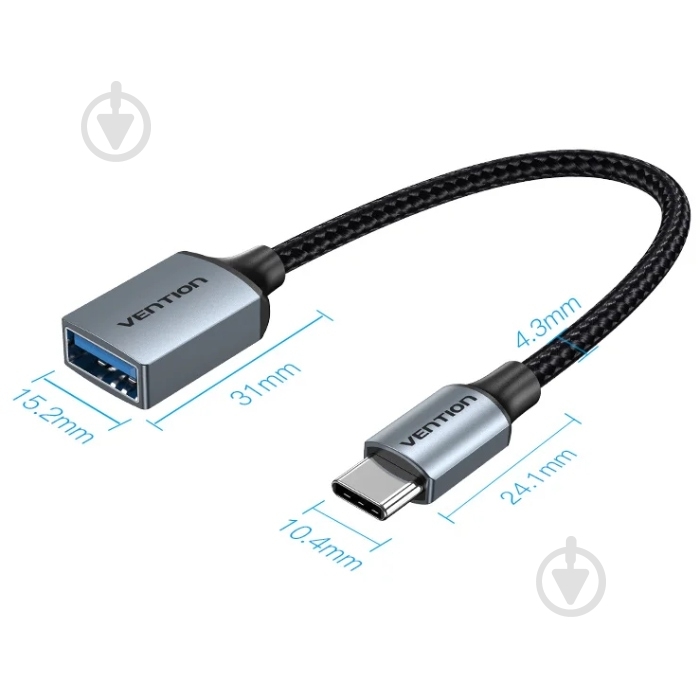 Переходник USB Vention 0,15 м черный (CCXHB) - фото 4