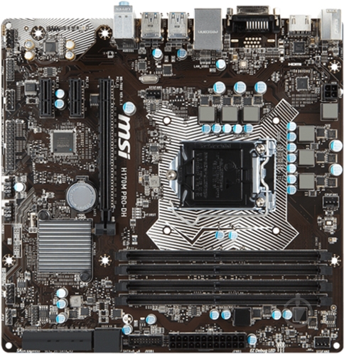 Материнская плата MSI H170M_PRO-DH (Socket 1151, Intel H170, mirco ATX) - фото 1 Материнская плата MSI H170M_PRO-DH (Socket 1151, Intel H170, mirco ATX) - фото 1
