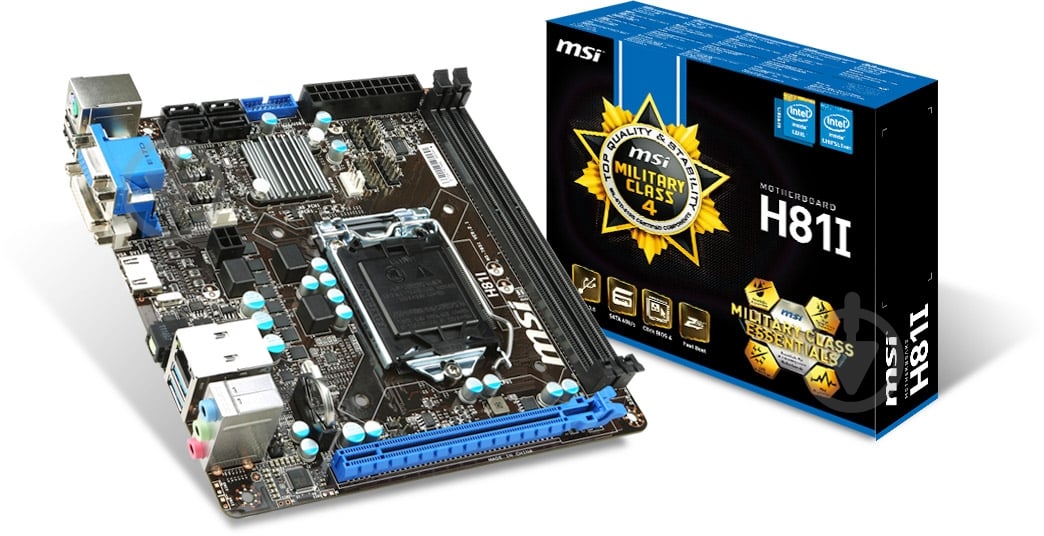 Материнская плата MSI H81I (Socket 1150, Intel H81, mini ITX) - фото 5 Материнская плата MSI H81I (Socket 1150, Intel H81, mini ITX) - фото 5