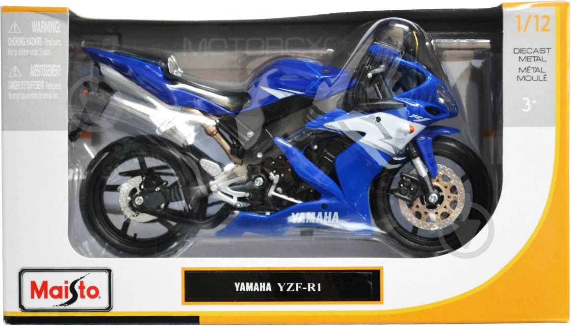 Модель 1:12 мотоцикл синий 31101-17 Yamaha YZF-R1 - фото 4