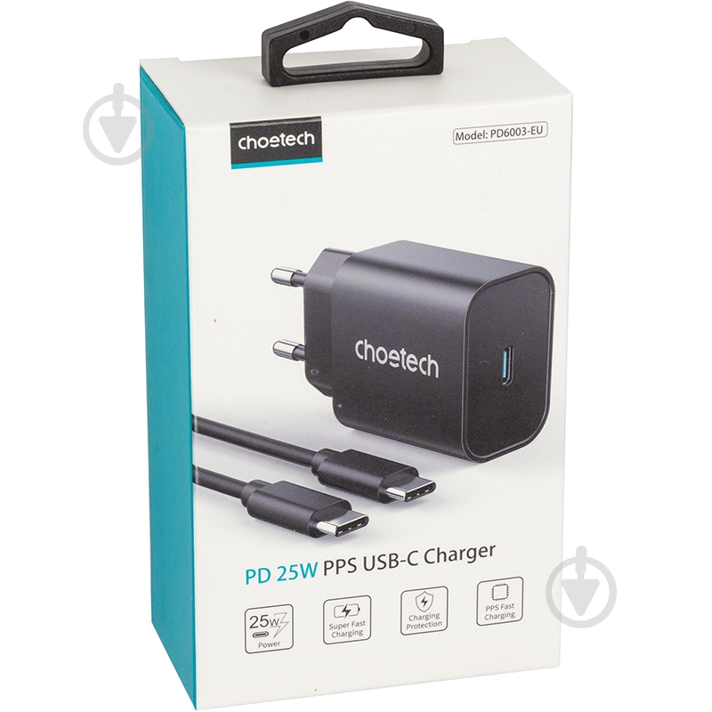 Зарядное устройство Choetech USB Type-C, 25W, PD+PPS - фото 6 Зарядное устройство Choetech USB Type-C, 25W, PD+PPS - фото 6