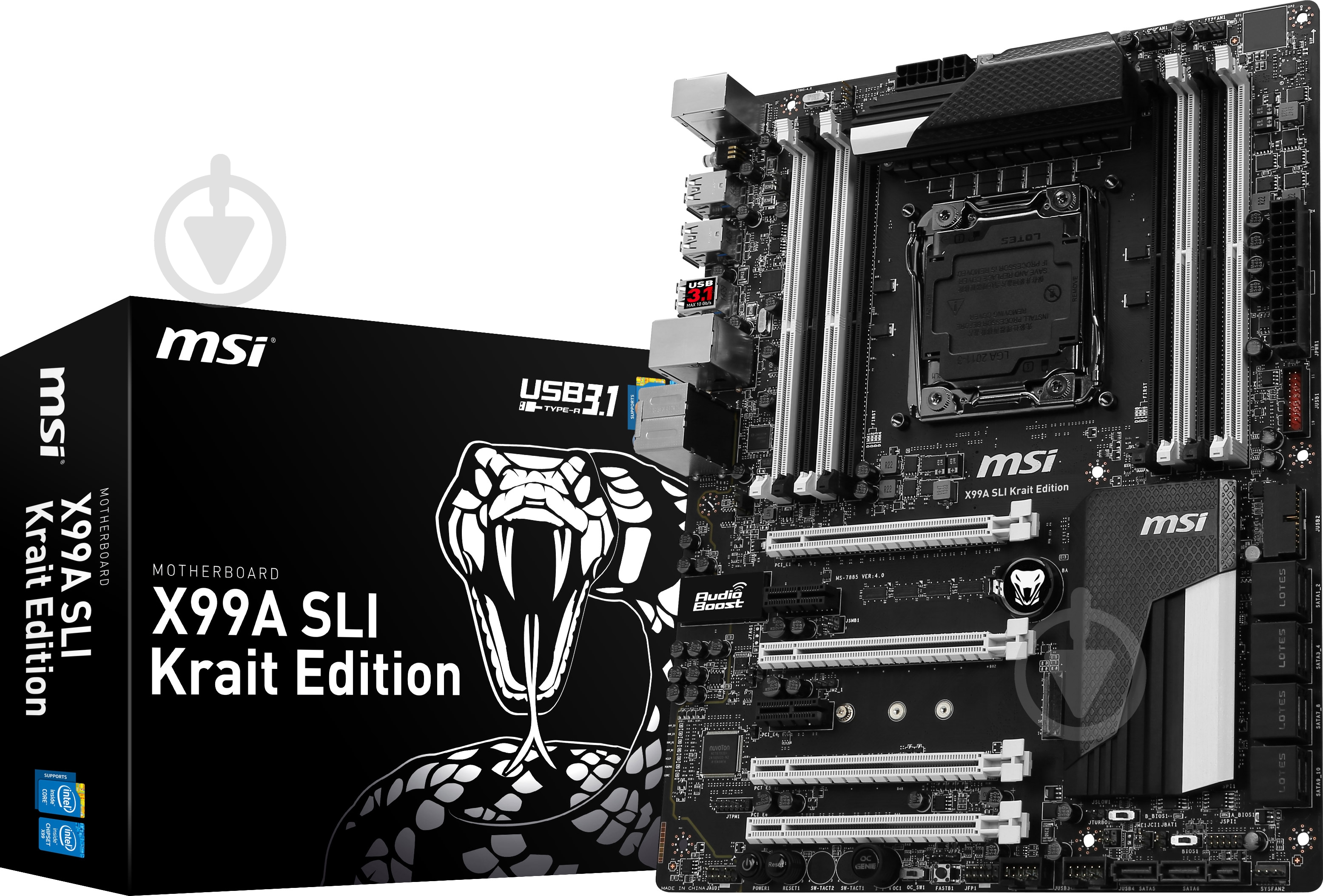 Материнская плата MSI X99A_SLI_Krait_Edition (Socket 2011-3, Intel X99, ATX) - фото 6 Материнская плата MSI X99A_SLI_Krait_Edition (Socket 2011-3, Intel X99, ATX) - фото 6
