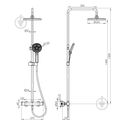 Душевая система Imprese TEPLICE Thermo t048S06301SR - фото 2