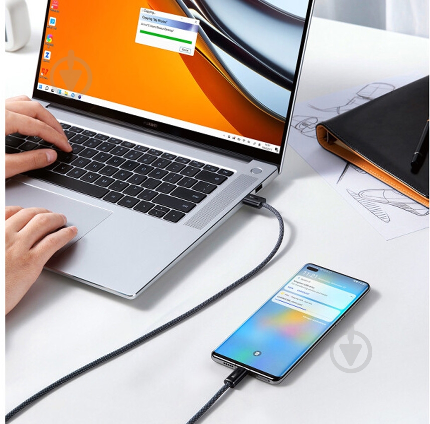Кабель BASEUS USB to Type-C 100W (CALD000616) 1 м серый (1011155) - фото 8