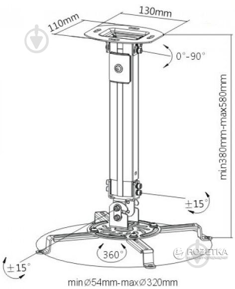 Крепление для проектора iTech PRB-18S BLACK - фото 9