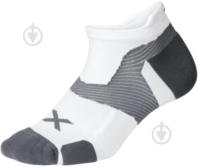 Шкарпетки 2XU Vectr Cushion No Show Socks р.XL UA5043e_WHT/GRY р.47-49 білий - фото 1