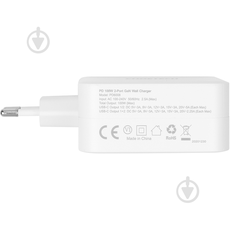 Зарядное устройство Choetech GaN 2xUSB Type-C 100W, PD - фото 4 Зарядное устройство Choetech GaN 2xUSB Type-C 100W, PD - фото 4