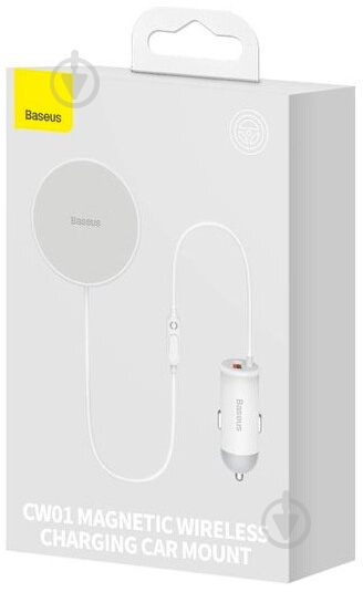 Автодержатель BASEUS CW01 MagneticWireless 40W (SUCX040102) белый - фото 6