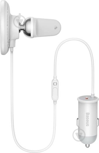 Автодержатель BASEUS CW01 MagneticWireless 40W (SUCX040102) белый - фото 3