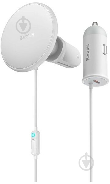 Автодержатель BASEUS CW01 MagneticWireless 40W (SUCX040102) белый - фото 2