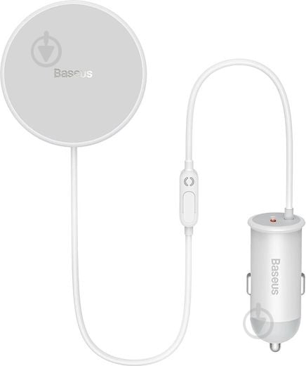Автодержатель BASEUS CW01 MagneticWireless 40W (SUCX040102) белый - фото 1