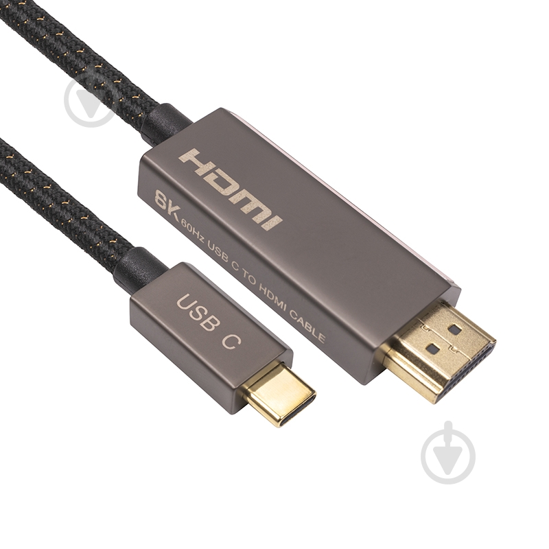 Кабель PowerPlant CableTime USB Type-C - HDMI, 8K, 2м 2 м black (CA914258) - фото 1 Кабель PowerPlant CableTime USB Type-C - HDMI, 8K, 2м 2 м black (CA914258) - фото 1