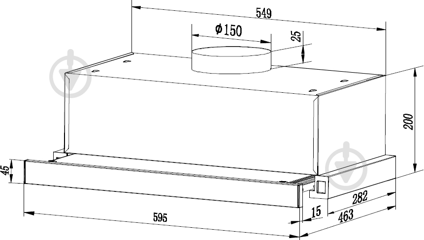 Вытяжка Zirtal SLIDE OUT 60 BL - фото 9