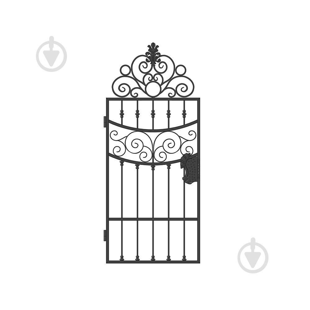 Хвіртка кована КД-26 1900х850 мм (комплект елементів) Артдеко - фото 1