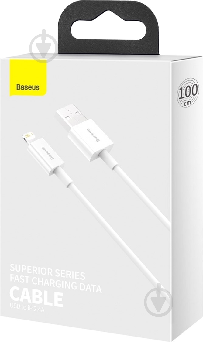 Кабель BASEUS USB to Lightning 2.4A (CALYS-A02) 1 м білий (1011164) - фото 3