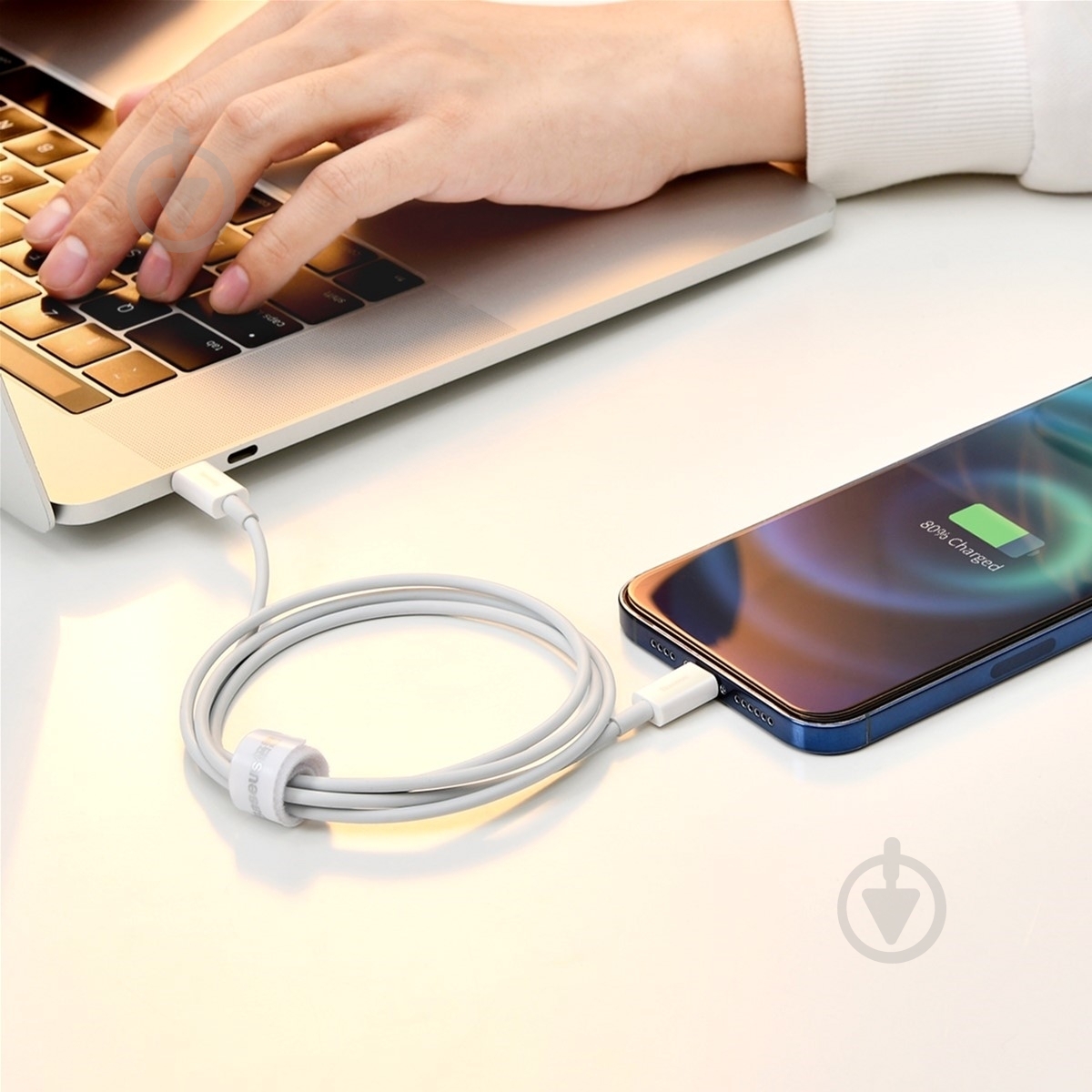 Кабель BASEUS USB to Lightning 2.4A (CALYS-A02) 1 м білий (1011164) - фото 2