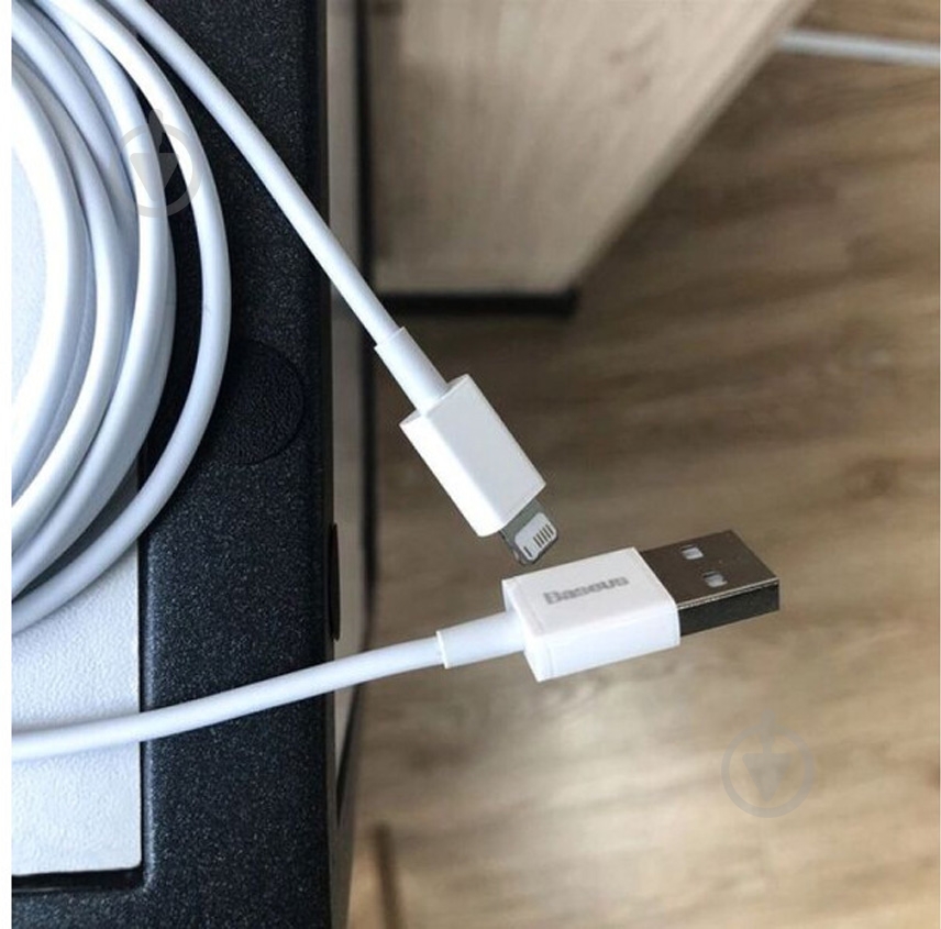 Кабель BASEUS USB to Lightning 2.4A (CALYS-C02) 2 м білий (992719) - фото 9