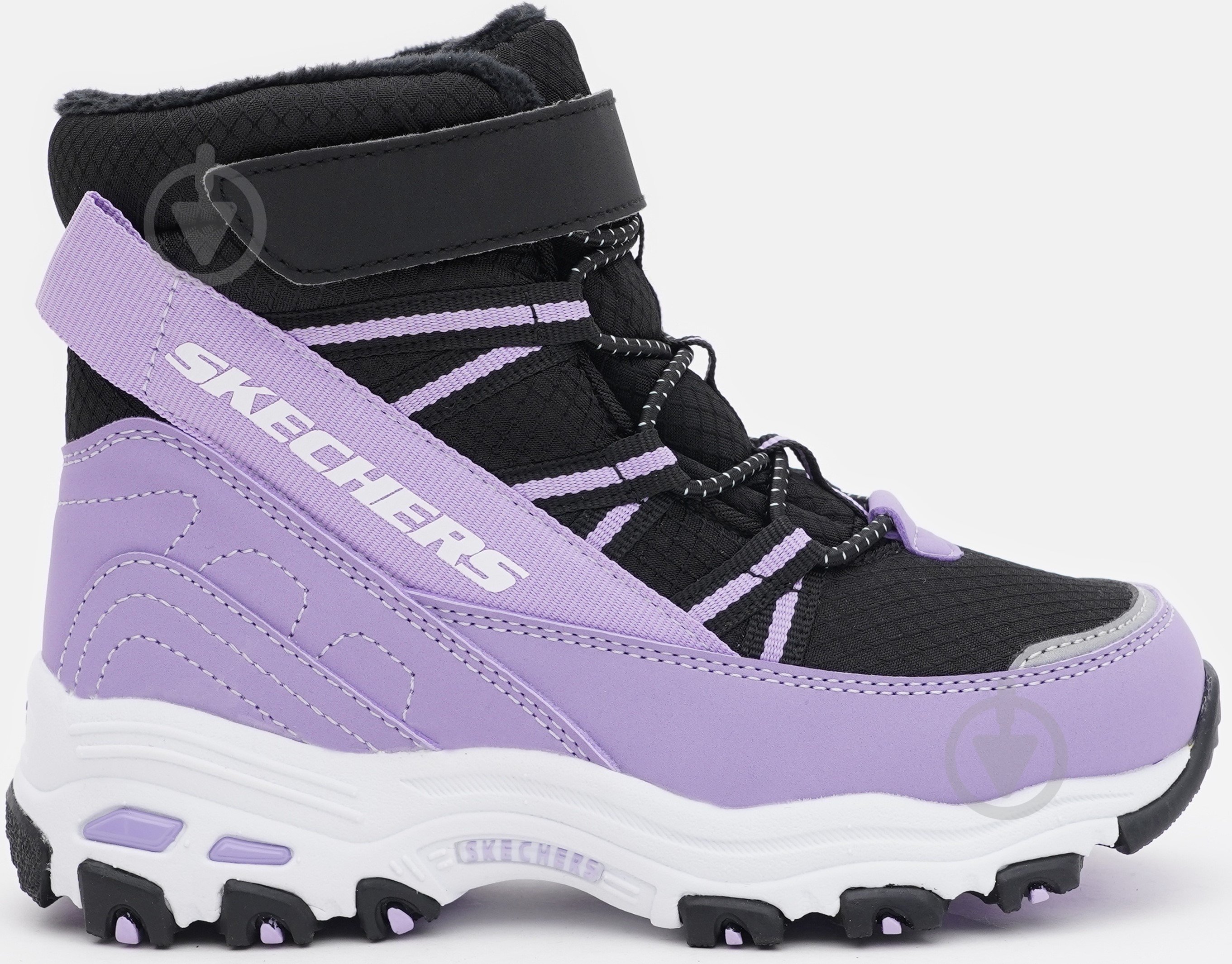 Ботинки для девочек Skechers 664200L BKLV D'Lites р.37 черный с фиолетовым - фото 1 Ботинки для девочек Skechers 664200L BKLV D'Lites р.37 черный с фиолетовым - фото 1