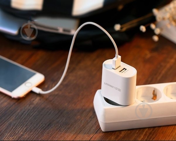 Зарядное устройство UGREEN CD104 2xUSB 3.4 A Charger White - фото 7