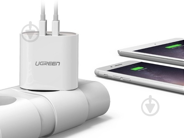 Зарядное устройство UGREEN CD104 2xUSB 3.4 A Charger White - фото 4