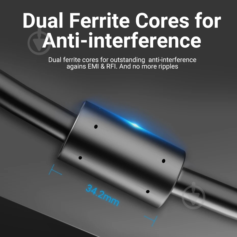 Кабель Vention 1,5 м черный (DAEBG) - фото 8