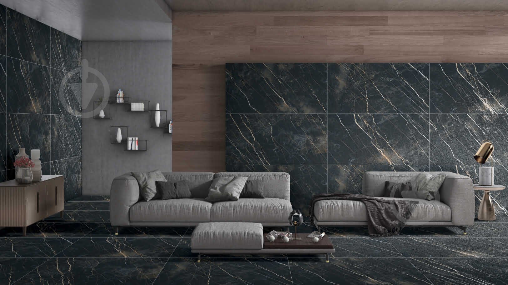 Плитка Cerossa Ceramica Krasa black sugar carving dark 60x120 см - фото 5