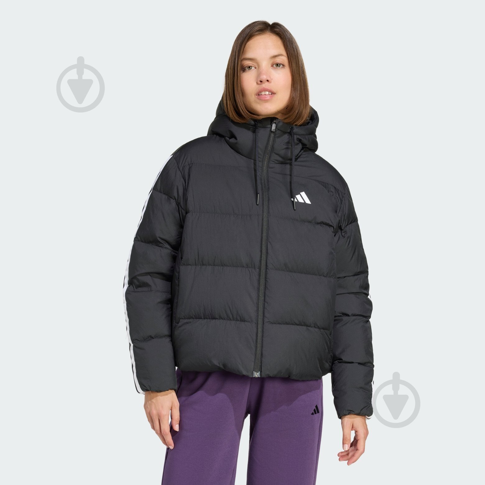 Пуховик жіночий зимовий Adidas W Ess 3S P D Ho JW3429 р.XL чорний - фото 1