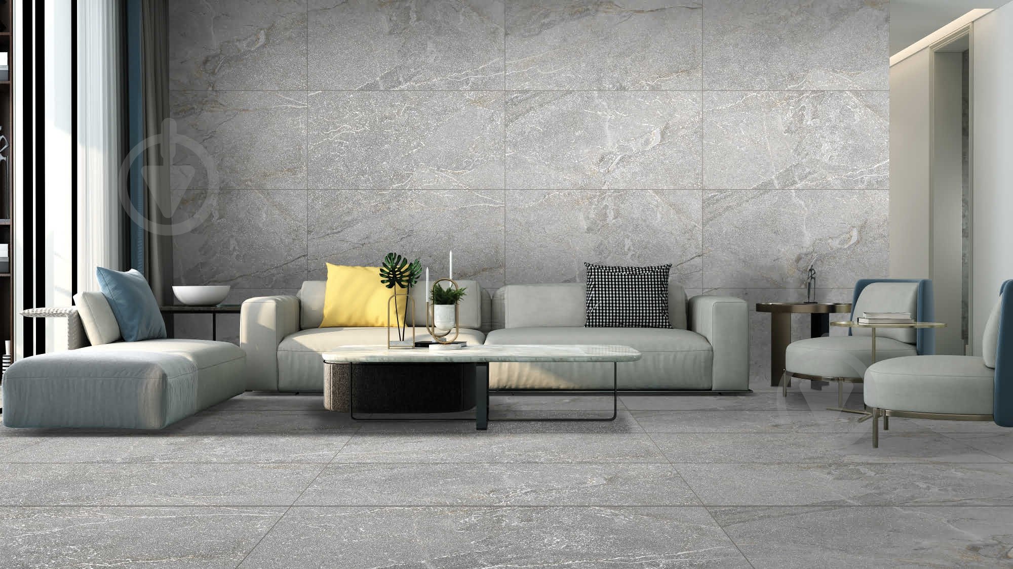 Плитка Cerossa Ceramica Rika grey sugar carving 60x120 см - фото 11