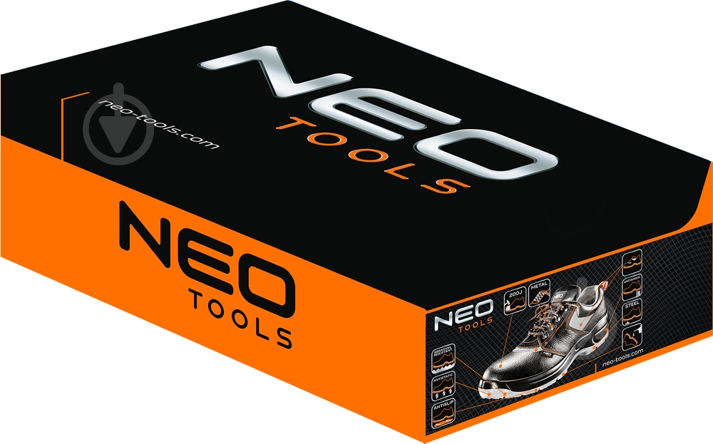 Полуботинки рабочие NEO tools S1P SRA с металлическим подноском р.40 82-011 черный - фото 8