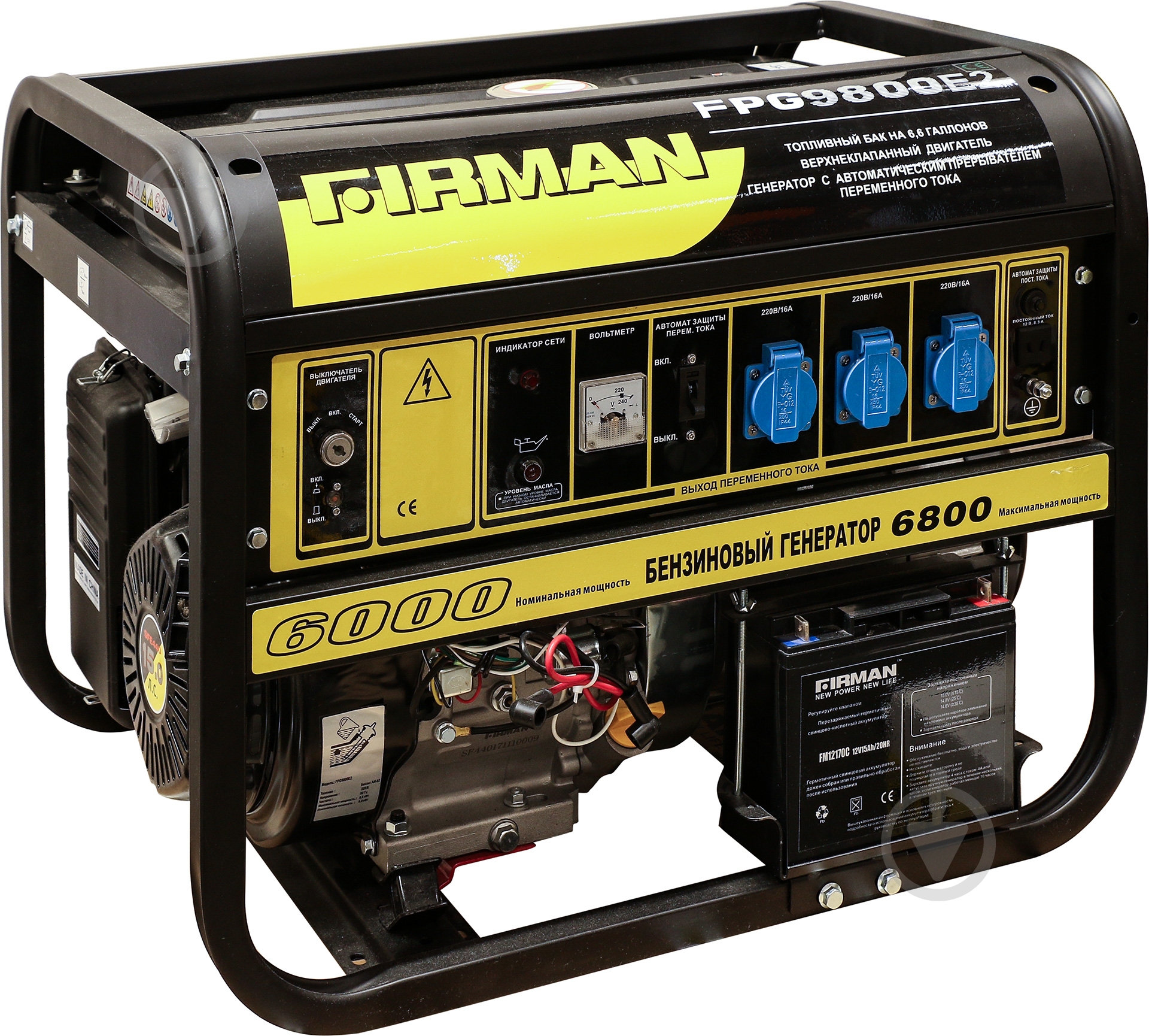 Генератор бензиновый Firman 6 кВт / 6,8 кВт 220 В FPG9800E2 - фото 2 Генератор бензиновый Firman 6 кВт / 6,8 кВт 220 В FPG9800E2 - фото 2