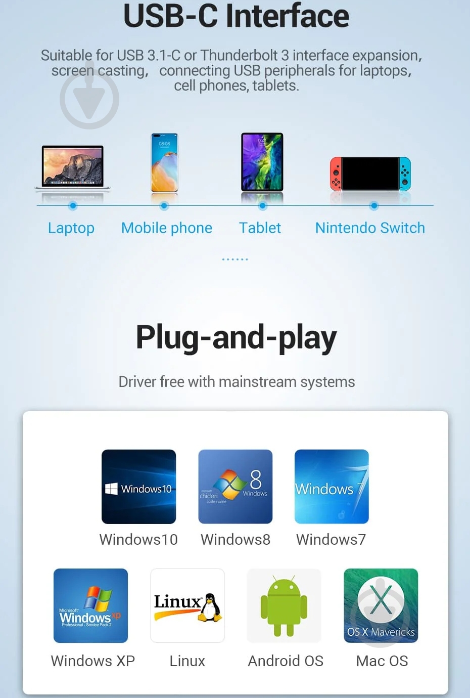 Док-станция Vention dark grey (TFFHB) - фото 10