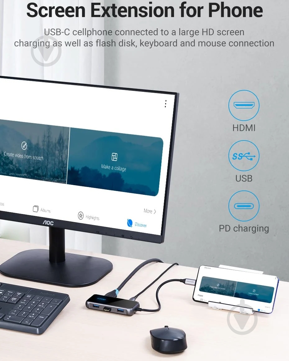 Док-станция Vention dark grey (TFFHB) - фото 11