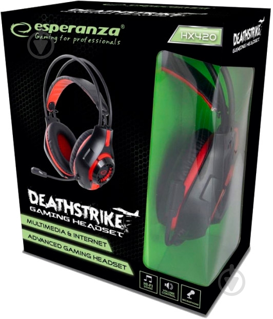 Гарнитура Esperanza Headset EGH420R black/red - фото 4