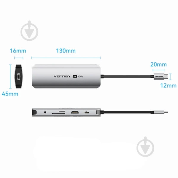 Док-станция Vention silver (TQMHB) - фото 4 Док-станция Vention silver (TQMHB) - фото 4