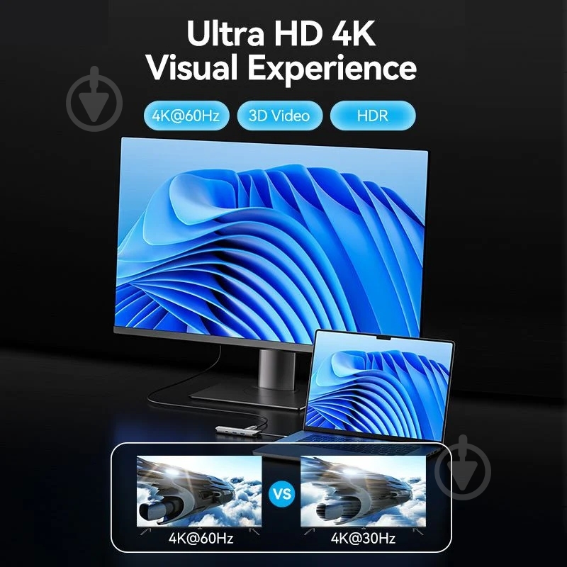 Док-станция Vention silver (TQMHB) - фото 6 Док-станция Vention silver (TQMHB) - фото 6