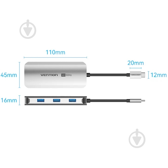 Док-станция Vention silver (TQHHB) - фото 4 Док-станция Vention silver (TQHHB) - фото 4
