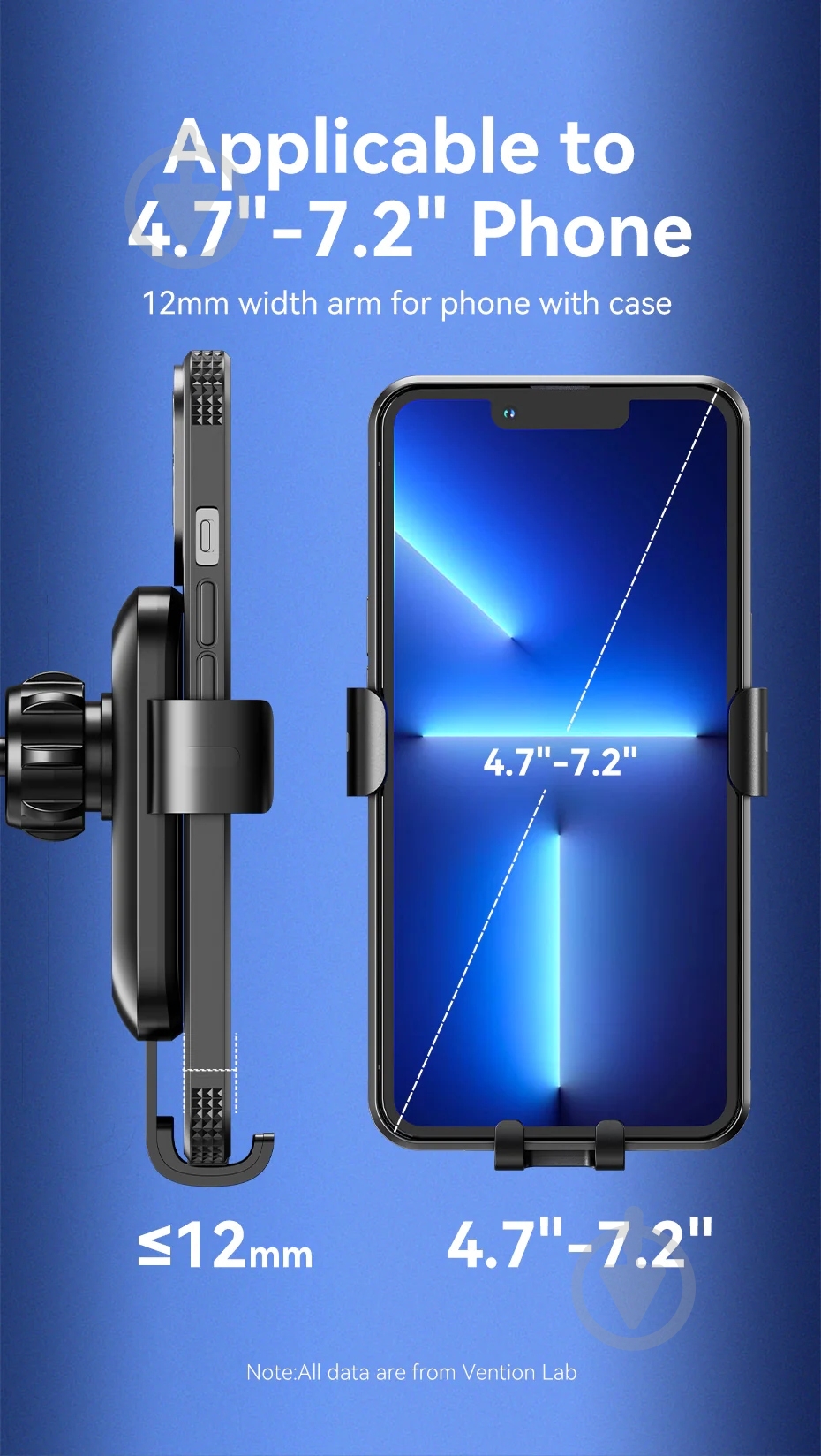 Держатель для смартфона Vention Gravity Duckbill clip черный - фото 8 Держатель для смартфона Vention Gravity Duckbill clip черный - фото 8