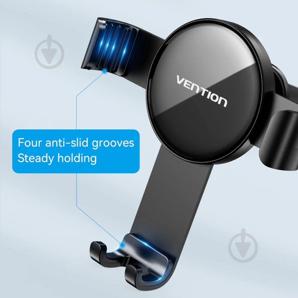 Держатель для смартфона Vention Gravity Duckbill clip Disc черный - фото 3 Держатель для смартфона Vention Gravity Duckbill clip Disc черный - фото 3
