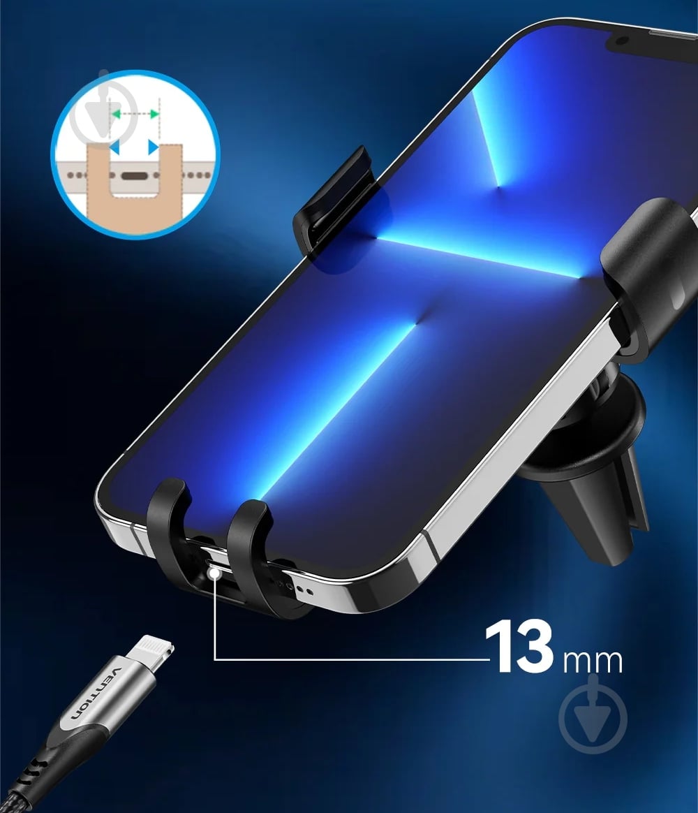 Держатель для смартфона Vention Gravity Duckbill clip Disc черный - фото 10 Держатель для смартфона Vention Gravity Duckbill clip Disc черный - фото 10