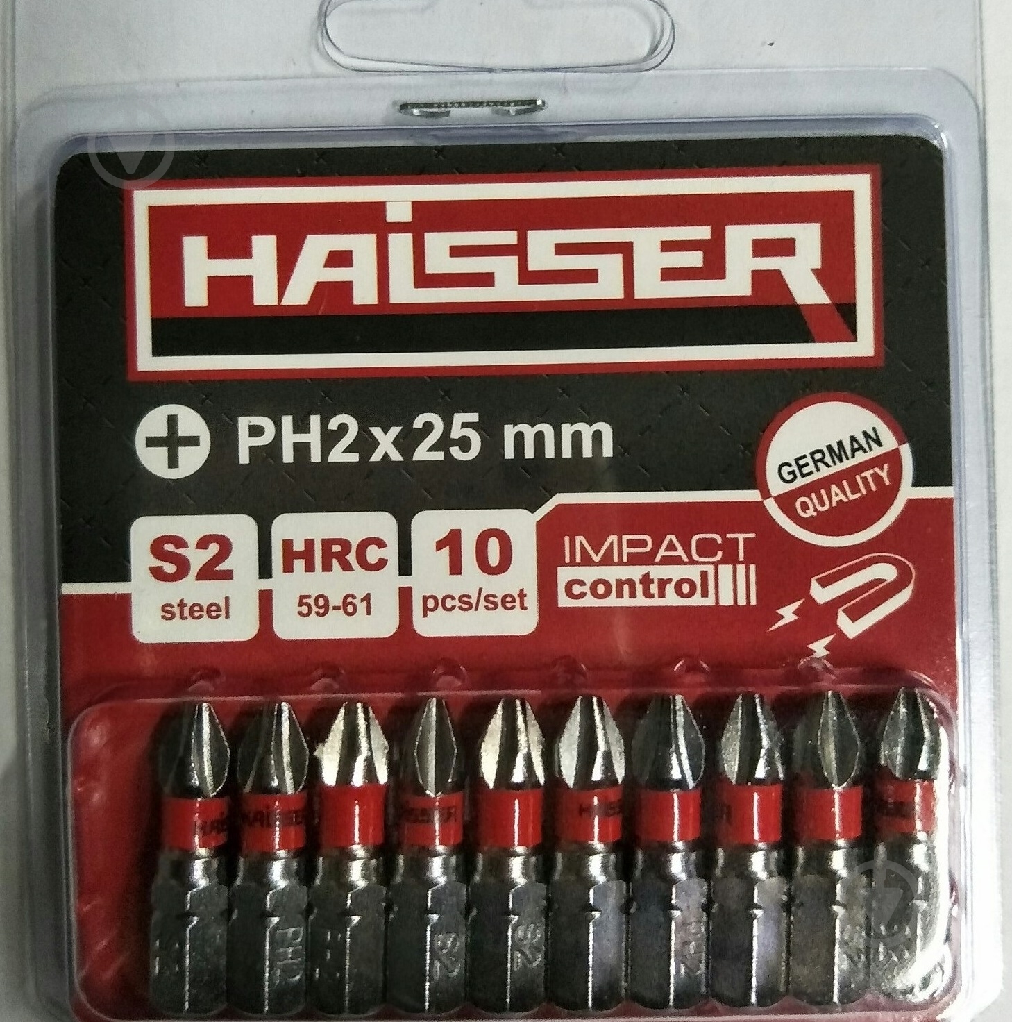 Набор бит Haisser PH2 х 25мм 10 шт. 81295 - фото 1