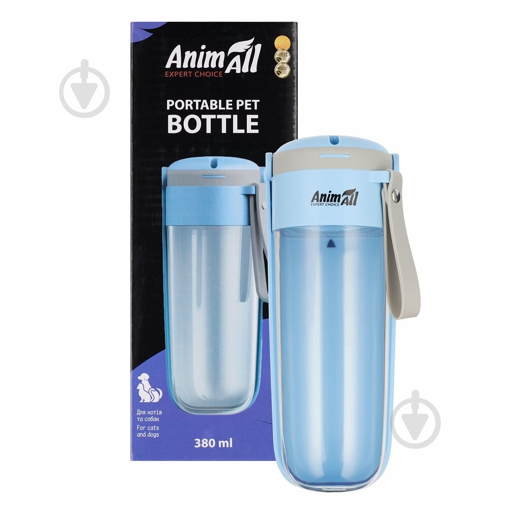 Бутылка для воды AnimAll 380 мл голубая 185461 - фото 1