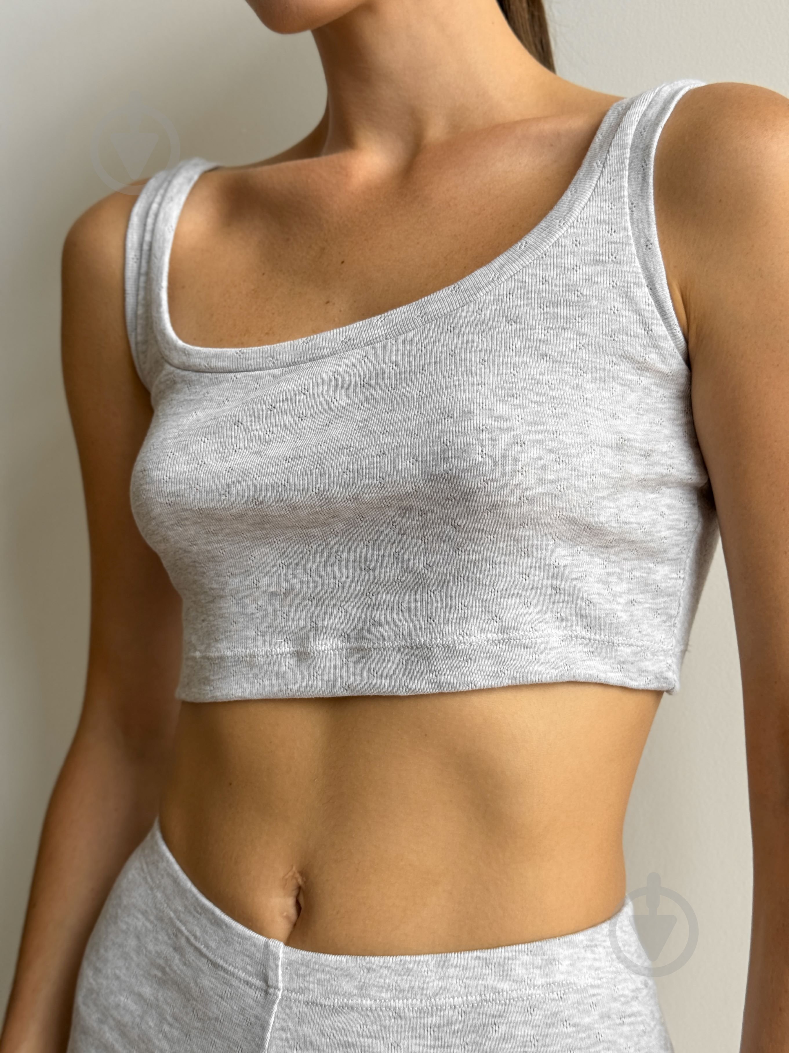 Топ Twins р.S серый - фото 1