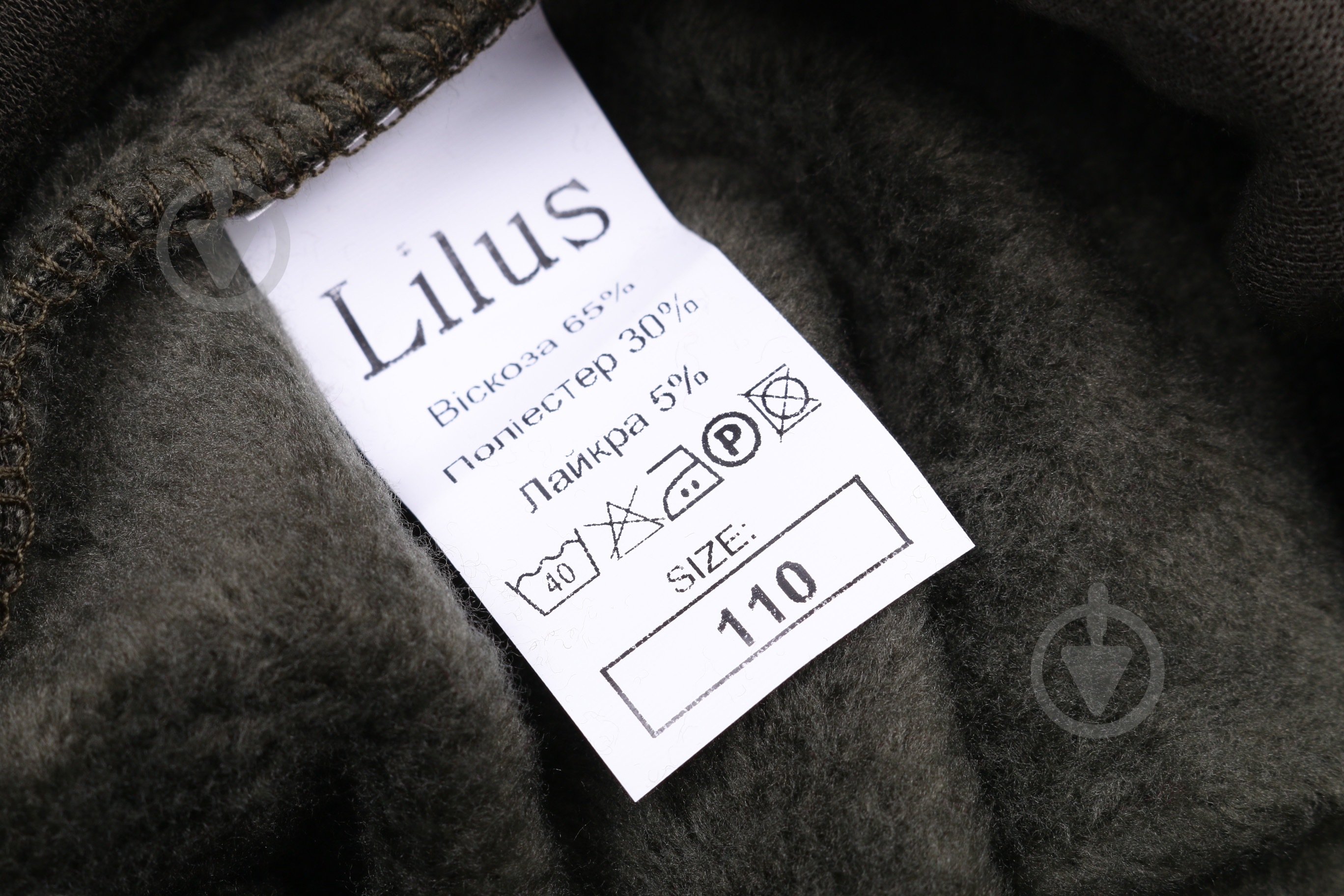 Леггинсы LILUS трикотаж на меху р.134 оливковый - фото 5