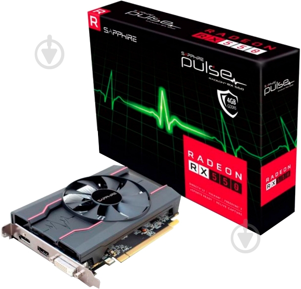 Відеокарта Sapphire Radeon RX 550 Pulse 4GB GDDR5 128bit (11268-01-20G) - фото 4 Відеокарта Sapphire Radeon RX 550 Pulse 4GB GDDR5 128bit (11268-01-20G) - фото 4