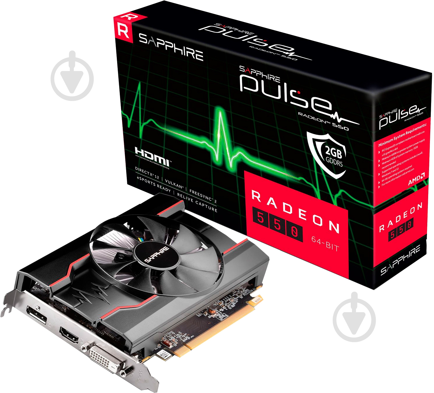 Видеокарта Sapphire Radeon RX 550 Pulse Sapphire 2GB GDDR5 64bit (11268-21-20G) - фото 6 Видеокарта Sapphire Radeon RX 550 Pulse Sapphire 2GB GDDR5 64bit (11268-21-20G) - фото 6